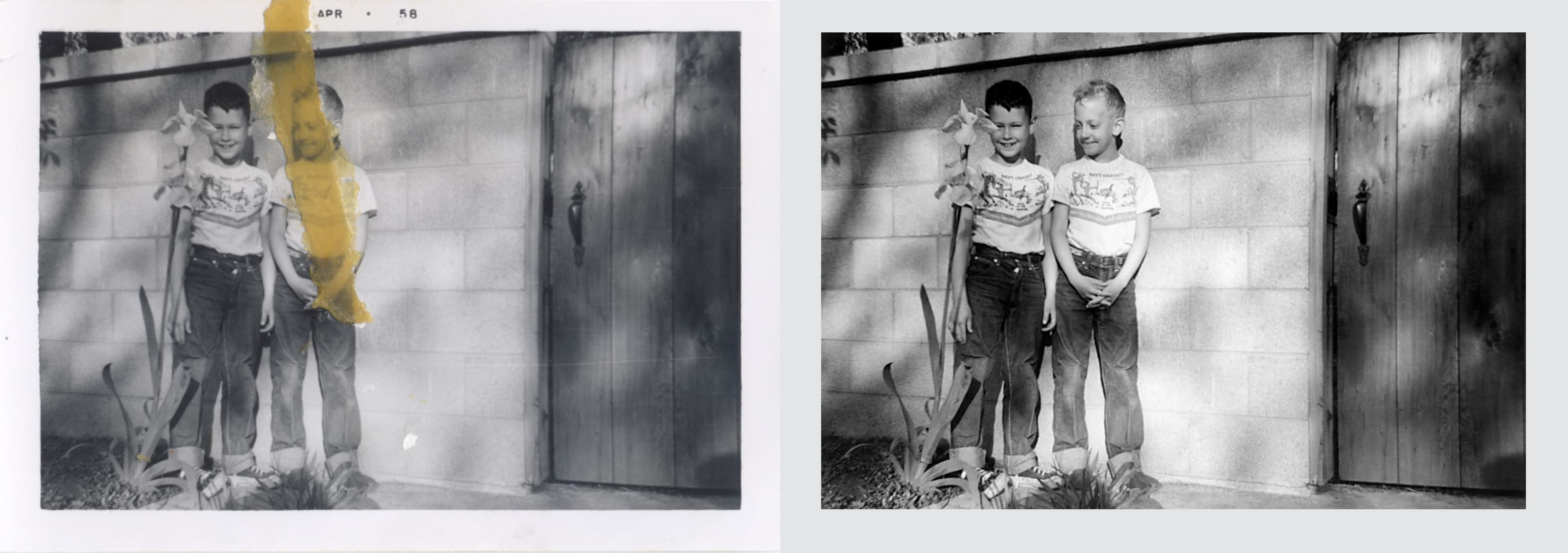 Photo Restoration Example - Before and After
